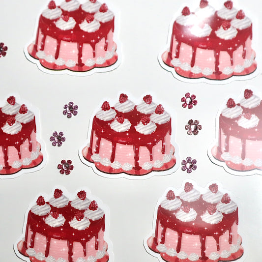 Raspberry Vanilla Crème Cake Sticker