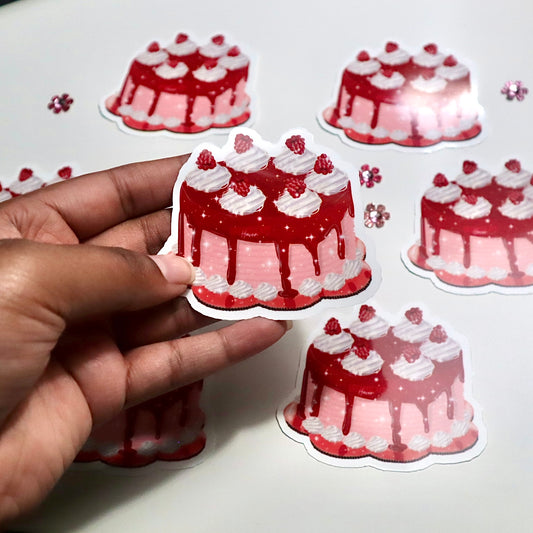 Raspberry Vanilla Crème Cake Sticker