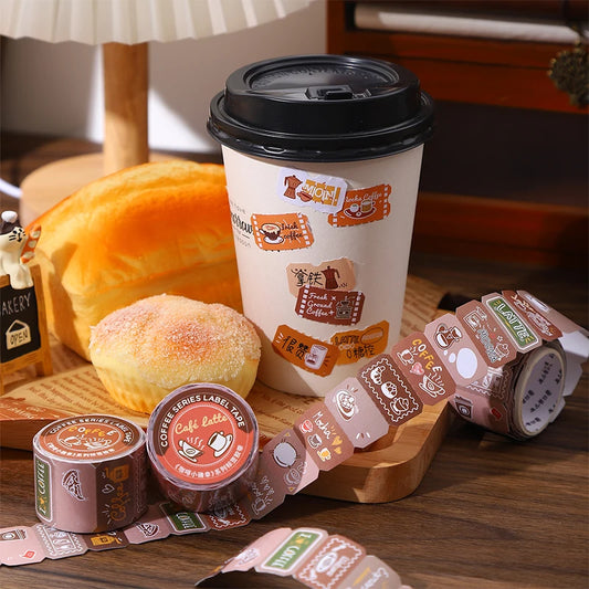 Coffee Themed Lable Washi Tape