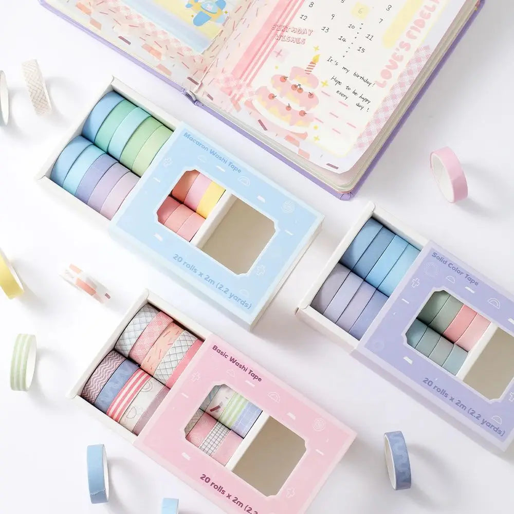 Colorful Slim Washi Tape Set