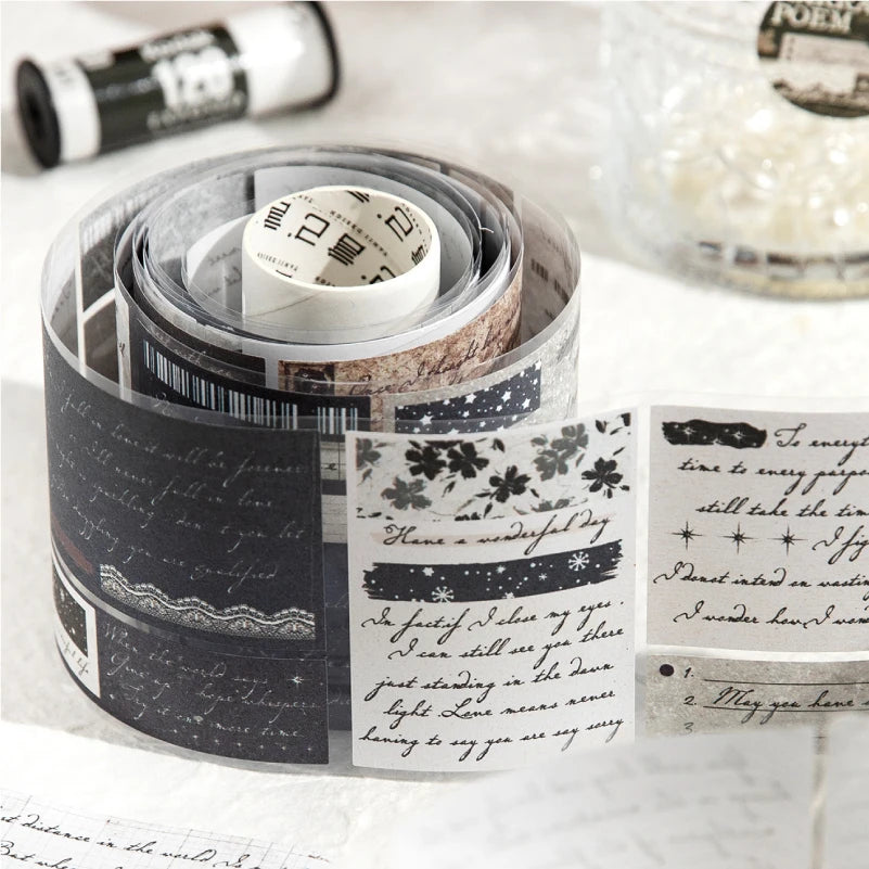 Vintage Text Sticker Washi Tape