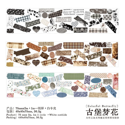 Vintage Text Sticker Washi Tape