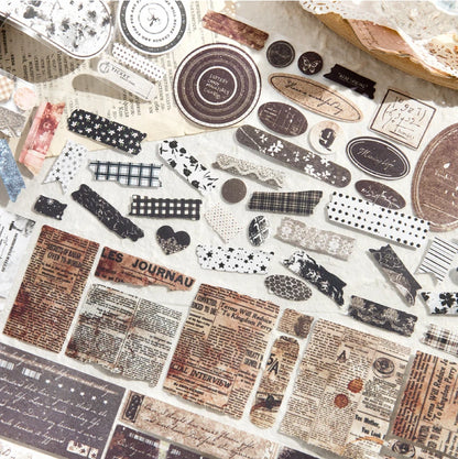 Vintage Text Sticker Washi Tape