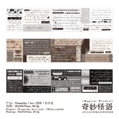 Vintage Text Sticker Washi Tape