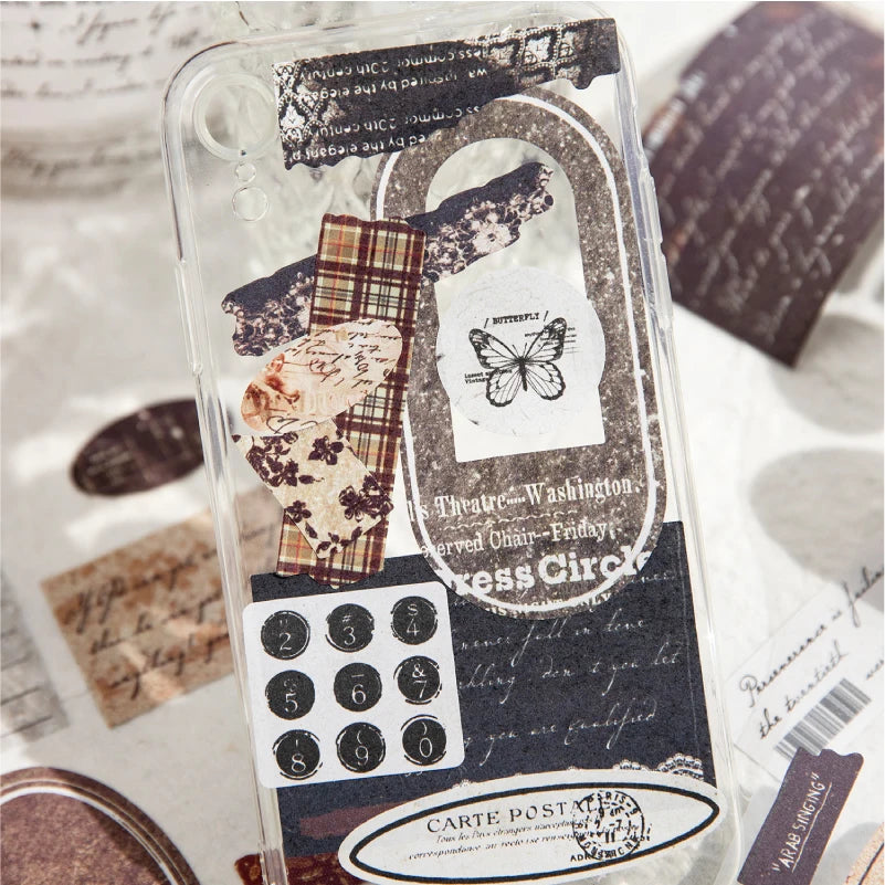 Vintage Text Sticker Washi Tape