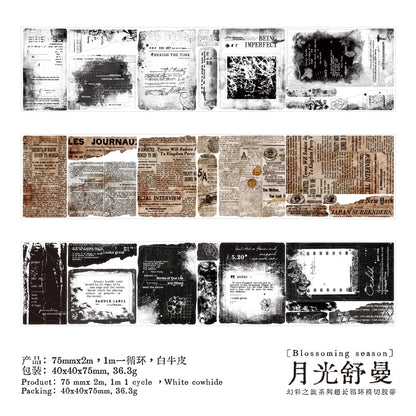 Vintage Text Sticker Washi Tape